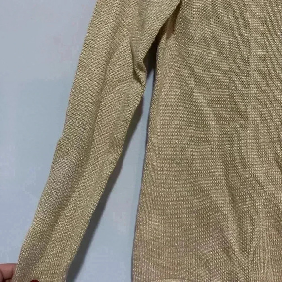 J. McLaughlin Metallic Gold Bateau Beaded Pullover Sara Sweater Size S - Picture 4 of 5